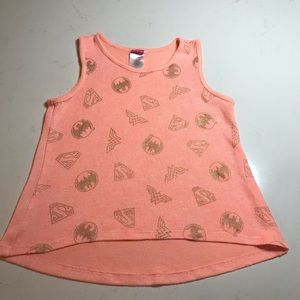 DC Comics Tank - coral w/ gold